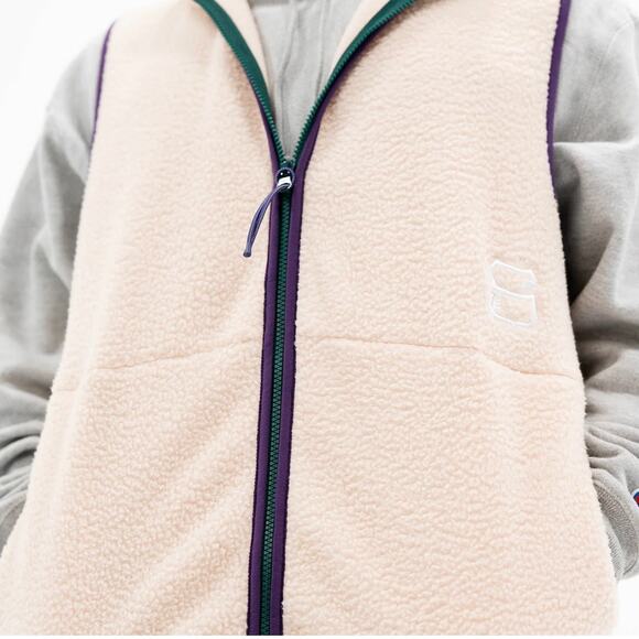 Sugarloaf Social Club Fleece Vest Cream Size Small Unisex - Picture 4 of 16